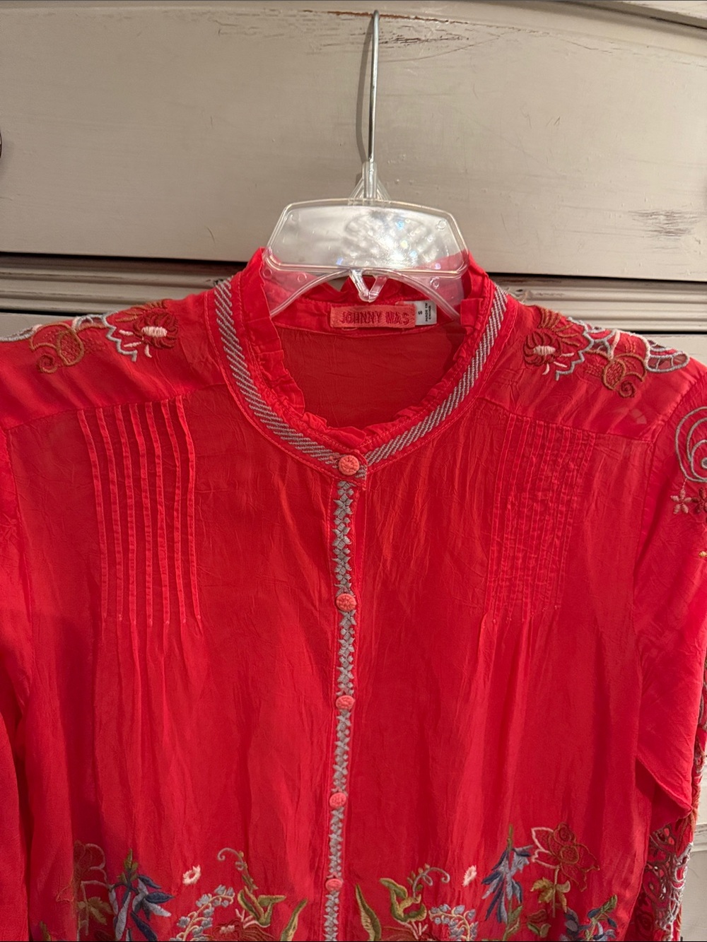 Johnny Was Ruelle Button Down Embroidered Blouse S - Picture 9 of 14